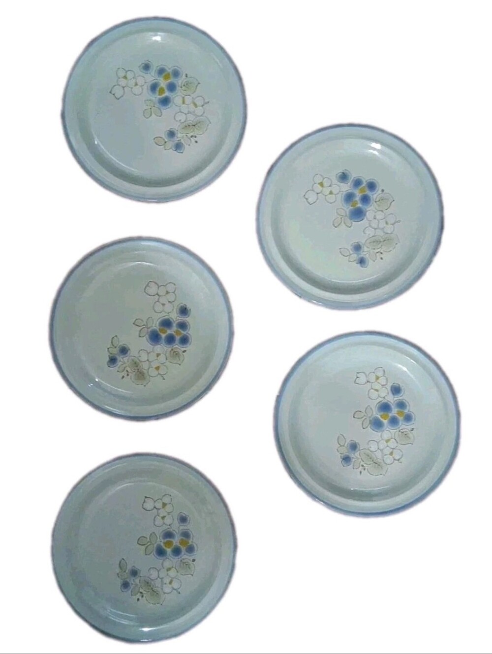 Sauterne Belvedere Vintage Stoneware Floral Plates, Set of 5